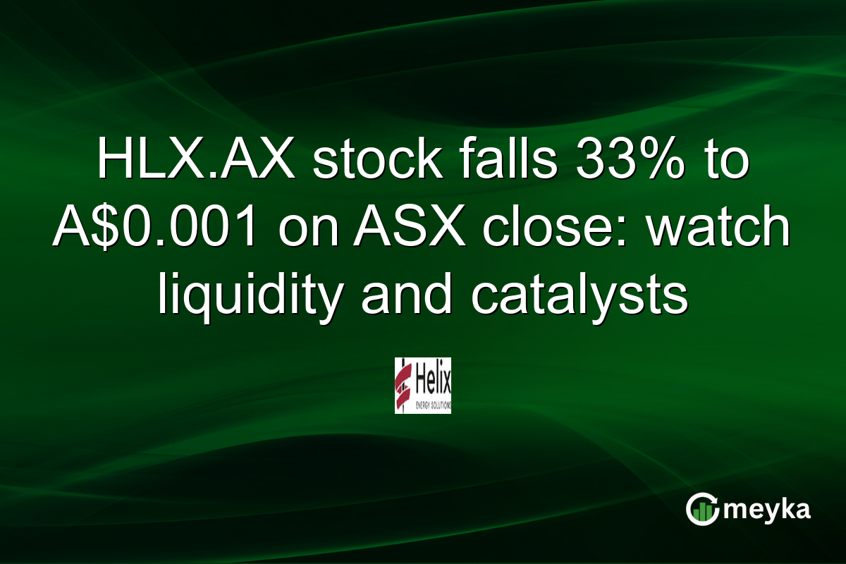 HLX.AX stock falls 33% to A$0.001 on ASX close: watch liquidity and catalysts