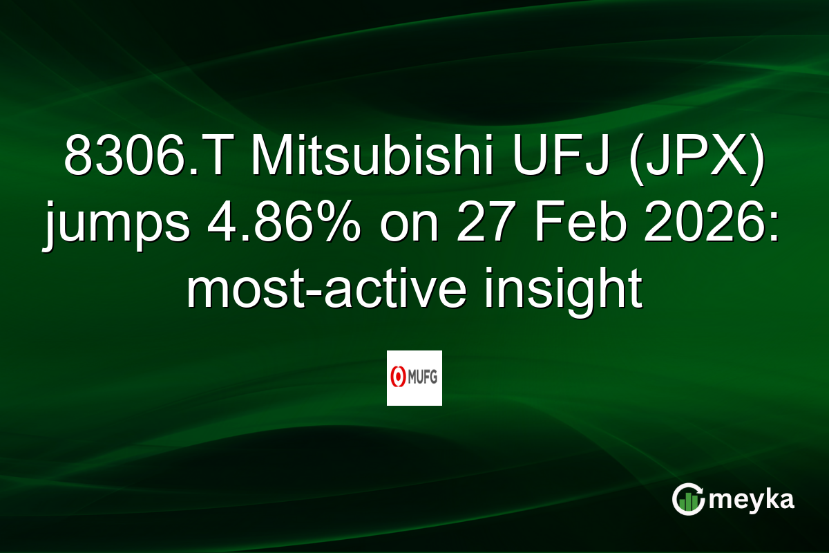 8306.T Mitsubishi UFJ (JPX) jumps 4.86% on 27 Feb 2026: most-active insight