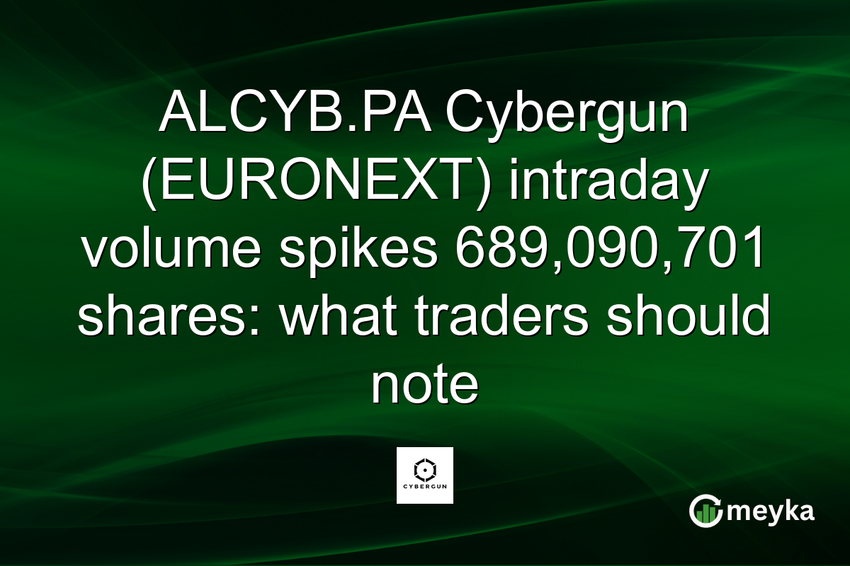 ALCYB.PA Cybergun (EURONEXT) intraday volume spikes 689,090,701 shares: what traders should note