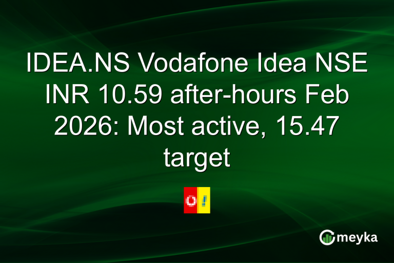 IDEA.NS Vodafone Idea NSE INR 10.59 after-hours Feb 2026: Most active, 15.47 target