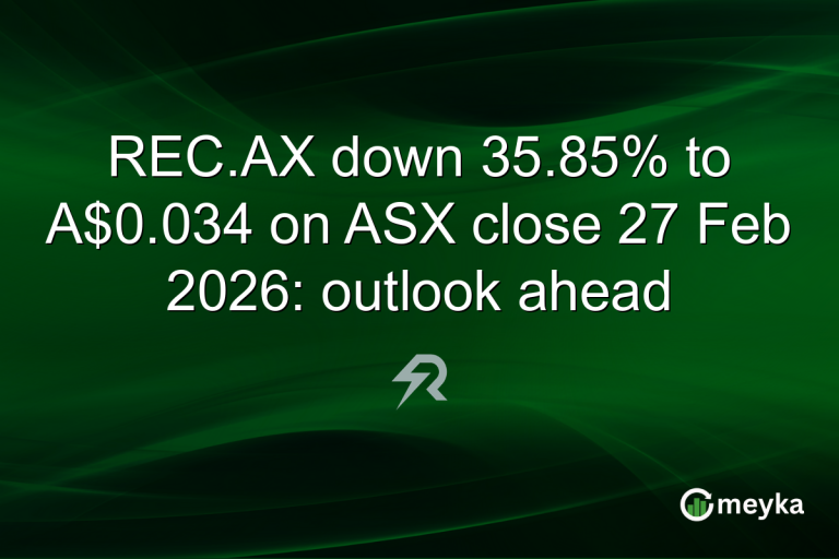 REC.AX down 35.85% to A$0.034 on ASX close 27 Feb 2026: outlook ahead