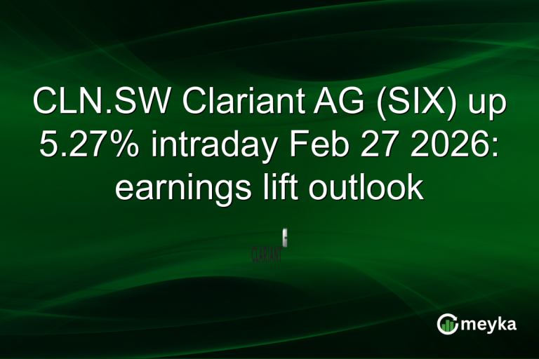 CLN.SW Clariant AG (SIX) up 5.27% intraday Feb 27 2026: earnings lift outlook