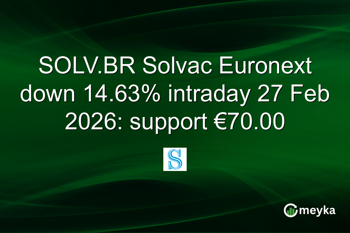 SOLV.BR Solvac Euronext down 14.63% intraday 27 Feb 2026: support €70.00