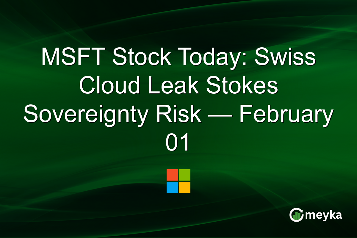MSFT Stock Today: Swiss Cloud Leak Stokes Sovereignty Risk — February 01