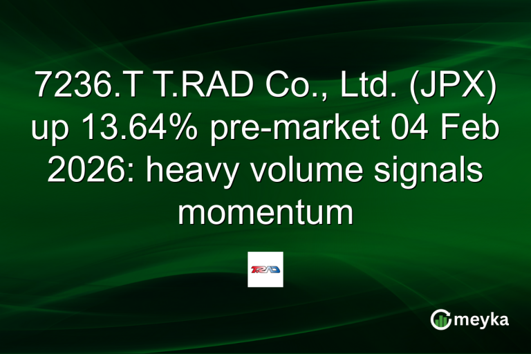 7236.T T.RAD Co., Ltd. (JPX) up 13.64% pre-market 04 Feb 2026: heavy volume signals momentum