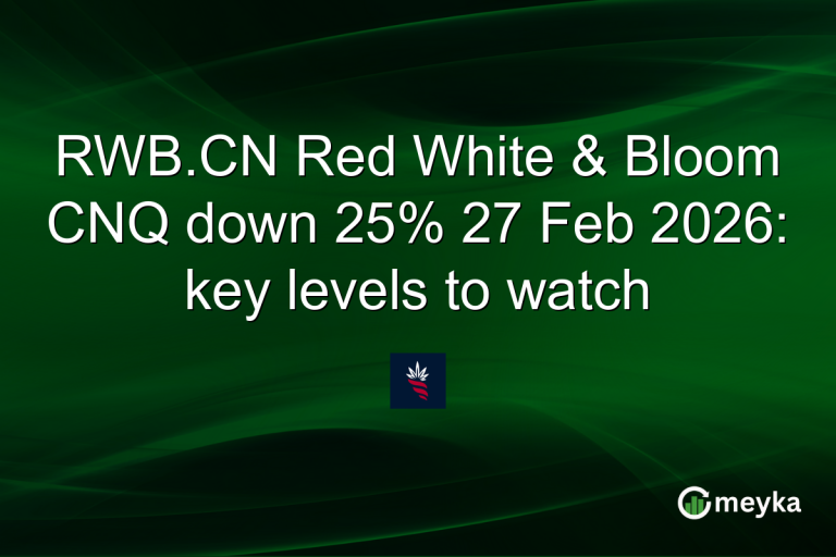 RWB.CN Red White & Bloom CNQ down 25% 27 Feb 2026: key levels to watch