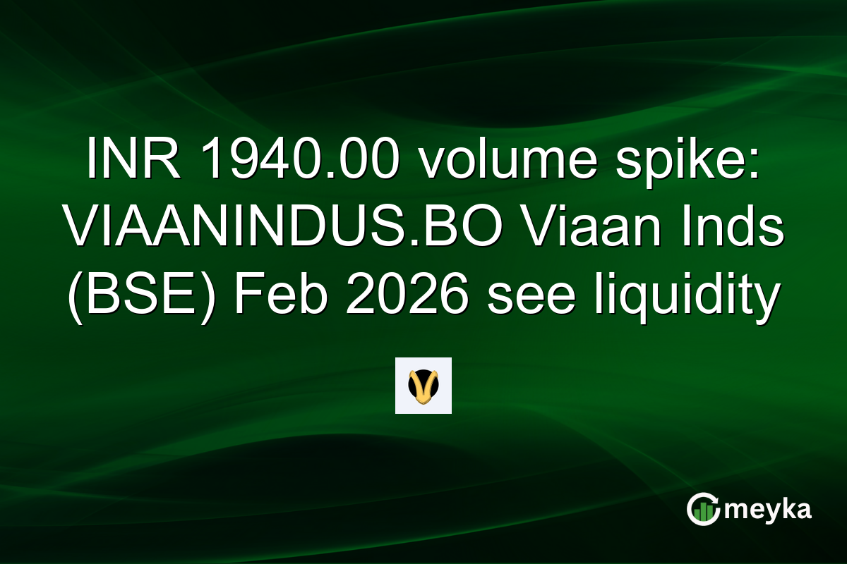 INR 1940.00 volume spike: VIAANINDUS.BO Viaan Inds (BSE) Feb 2026 see liquidity