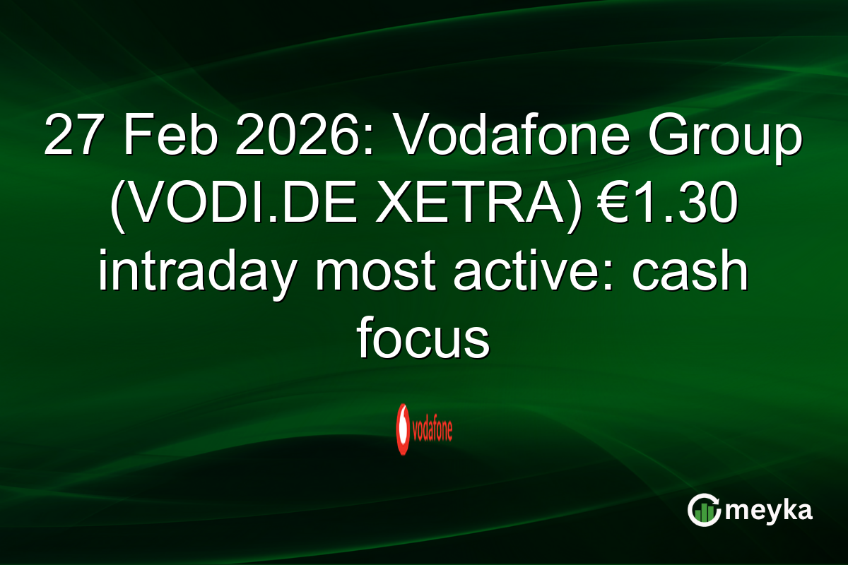 27 Feb 2026: Vodafone Group (VODI.DE XETRA) €1.30 intraday most active: cash focus