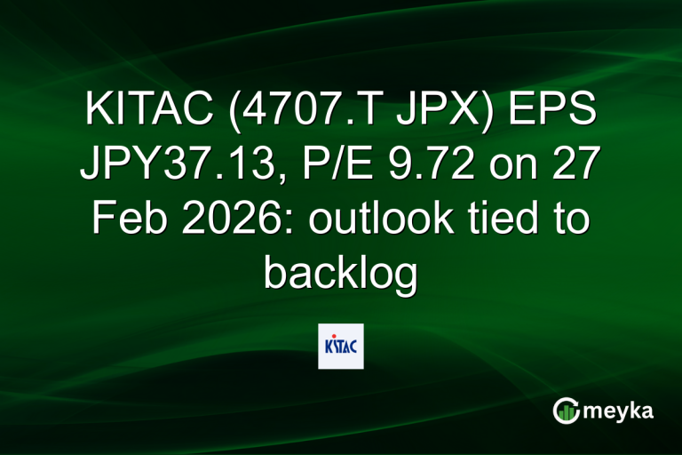 KITAC (4707.T JPX) EPS JPY37.13, P/E 9.72 on 27 Feb 2026: outlook tied to backlog