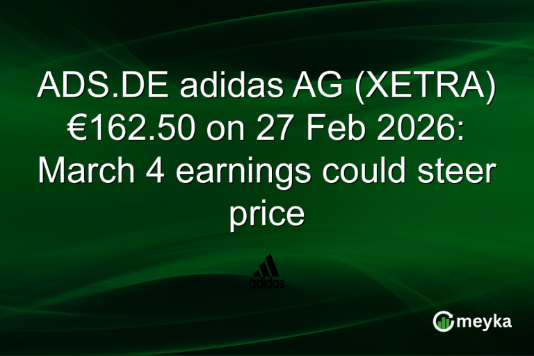 ADS.DE adidas AG (XETRA) €162.50 on 27 Feb 2026: March 4 earnings could steer price