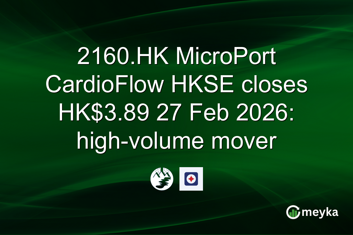 2160.HK MicroPort CardioFlow HKSE closes HK$3.89 27 Feb 2026: high-volume mover