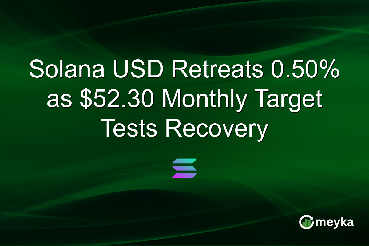 Solana USD Retreats 0.50% as $52.30 Monthly Target Tests Recovery
