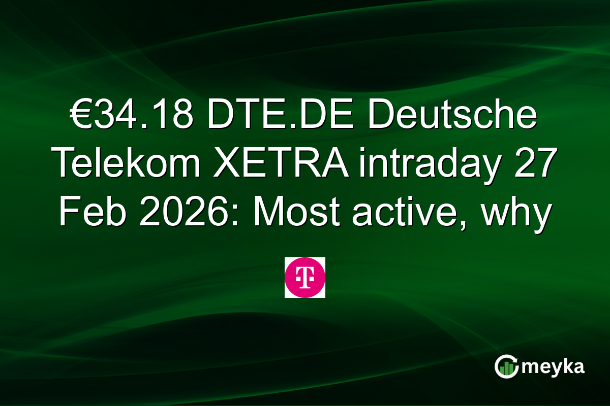 €34.18 DTE.DE Deutsche Telekom XETRA intraday 27 Feb 2026: Most active, why