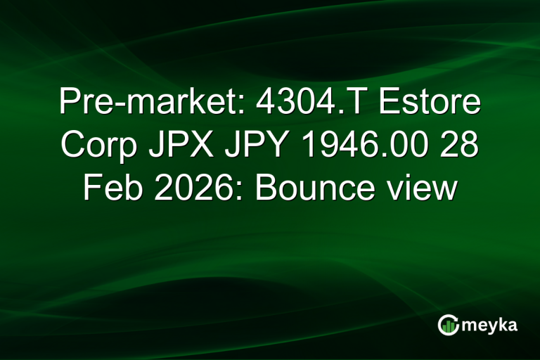 Pre-market: 4304.T Estore Corp JPX JPY 1946.00 28 Feb 2026: Bounce view