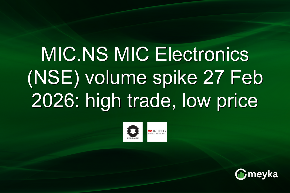 MIC.NS MIC Electronics (NSE) volume spike 27 Feb 2026: high trade, low price