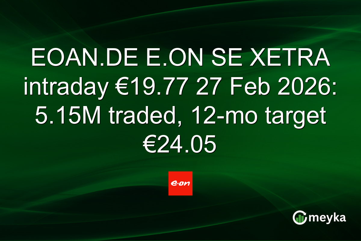 EOAN.DE E.ON SE XETRA intraday €19.77 27 Feb 2026: 5.15M traded, 12-mo target €24.05
