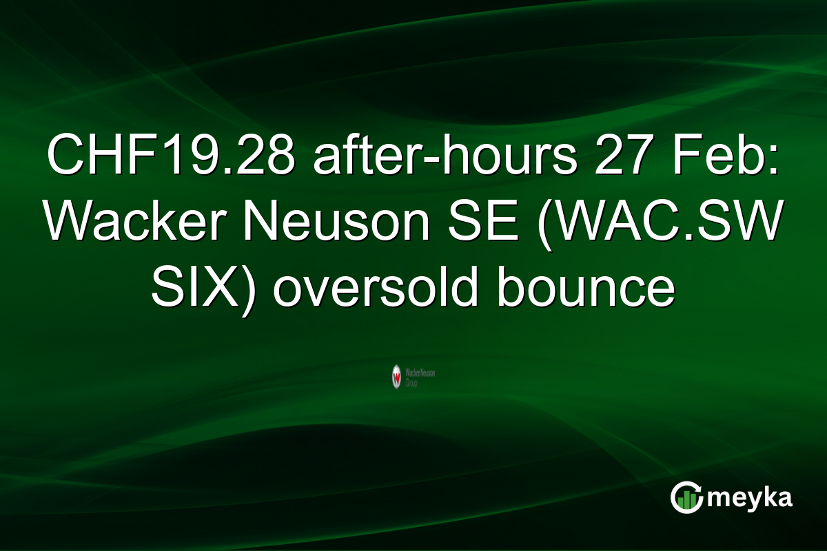 CHF19.28 after-hours 27 Feb: Wacker Neuson SE (WAC.SW SIX) oversold bounce
