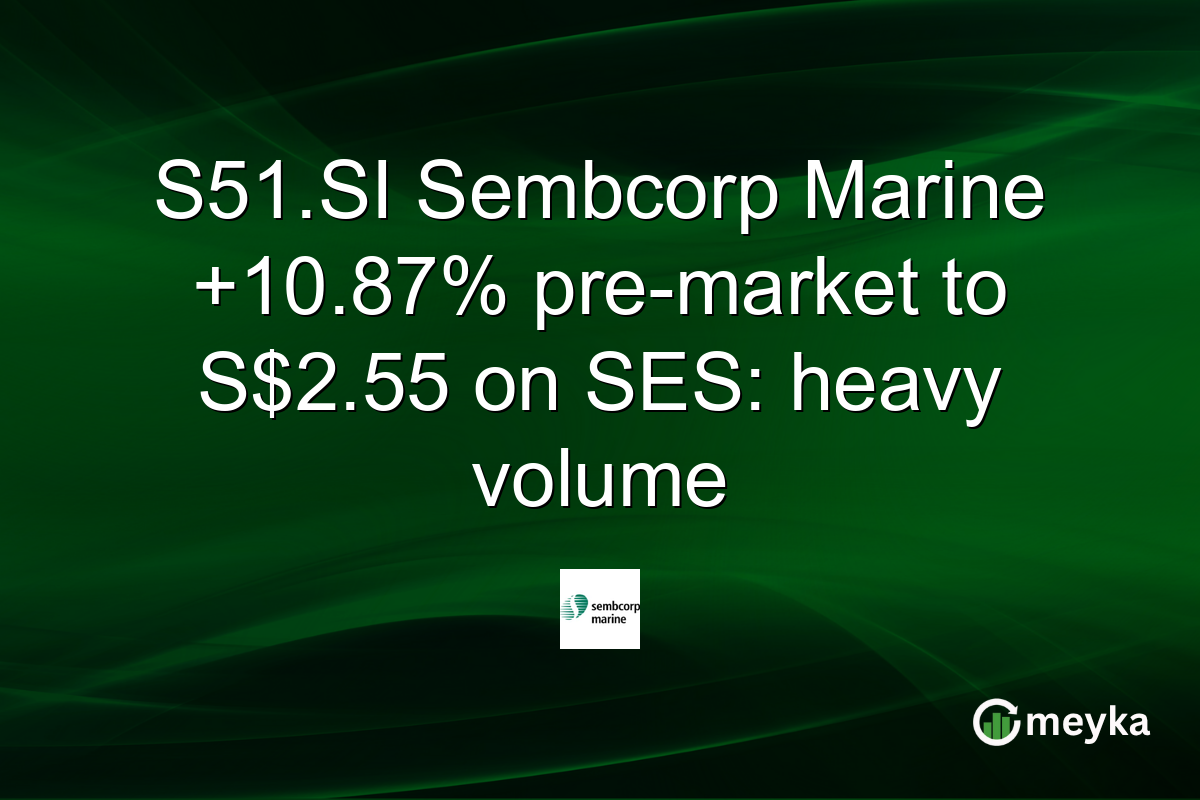 S51.SI Sembcorp Marine +10.87% pre-market to S$2.55 on SES: heavy volume