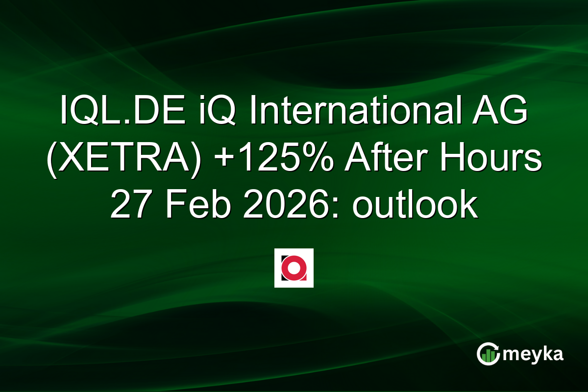 IQL.DE iQ International AG (XETRA) +125% After Hours 27 Feb 2026: outlook