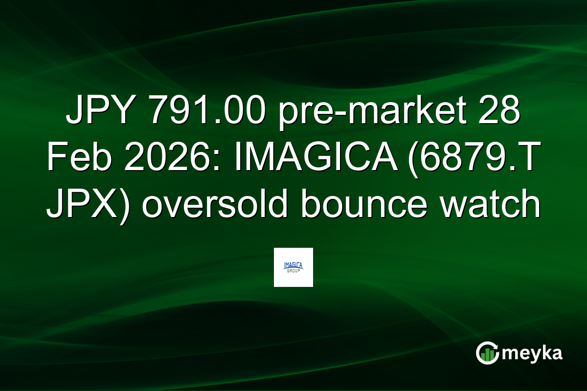 JPY 791.00 pre-market 28 Feb 2026: IMAGICA (6879.T JPX) oversold bounce watch
