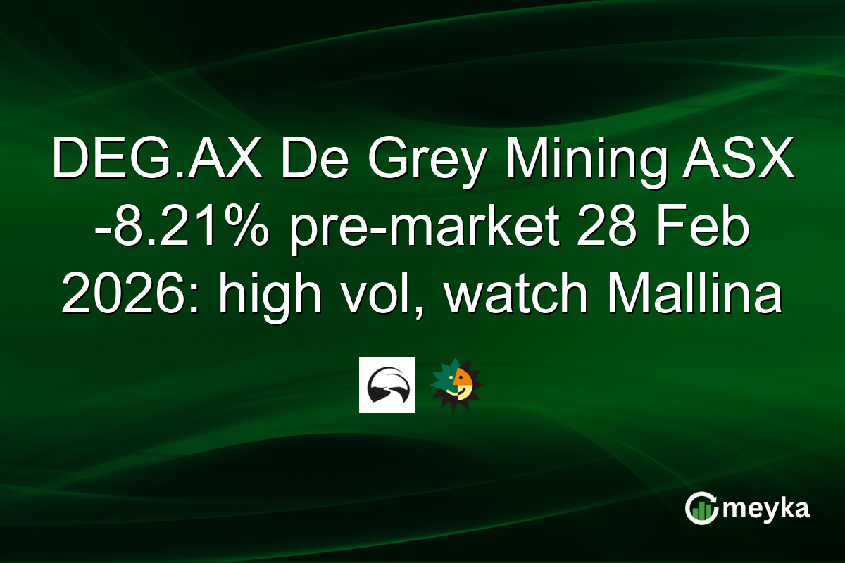 DEG.AX De Grey Mining ASX -8.21% pre-market 28 Feb 2026: high vol, watch Mallina