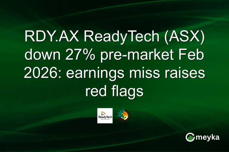 RDY.AX ReadyTech (ASX) down 27% pre-market Feb 2026: earnings miss raises red flags