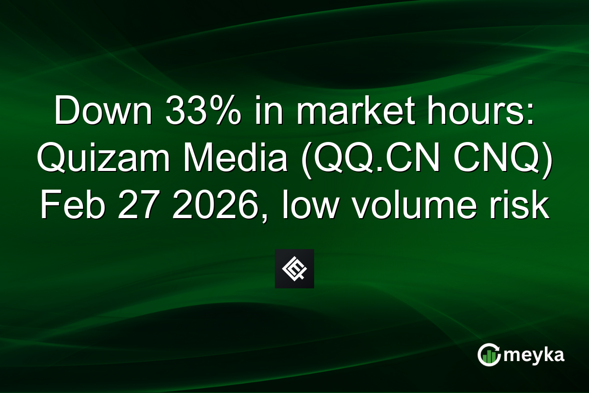 Down 33% in market hours: Quizam Media (QQ.CN CNQ) Feb 27 2026, low volume risk