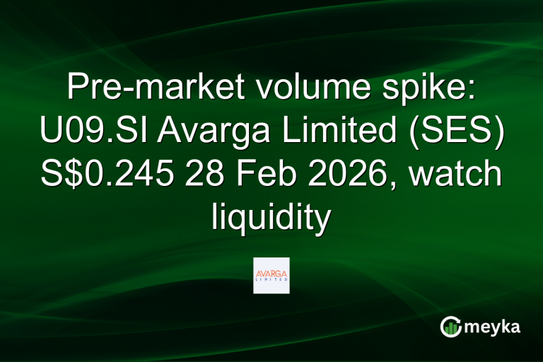 Pre-market volume spike: U09.SI Avarga Limited (SES) S$0.245 28 Feb 2026, watch liquidity