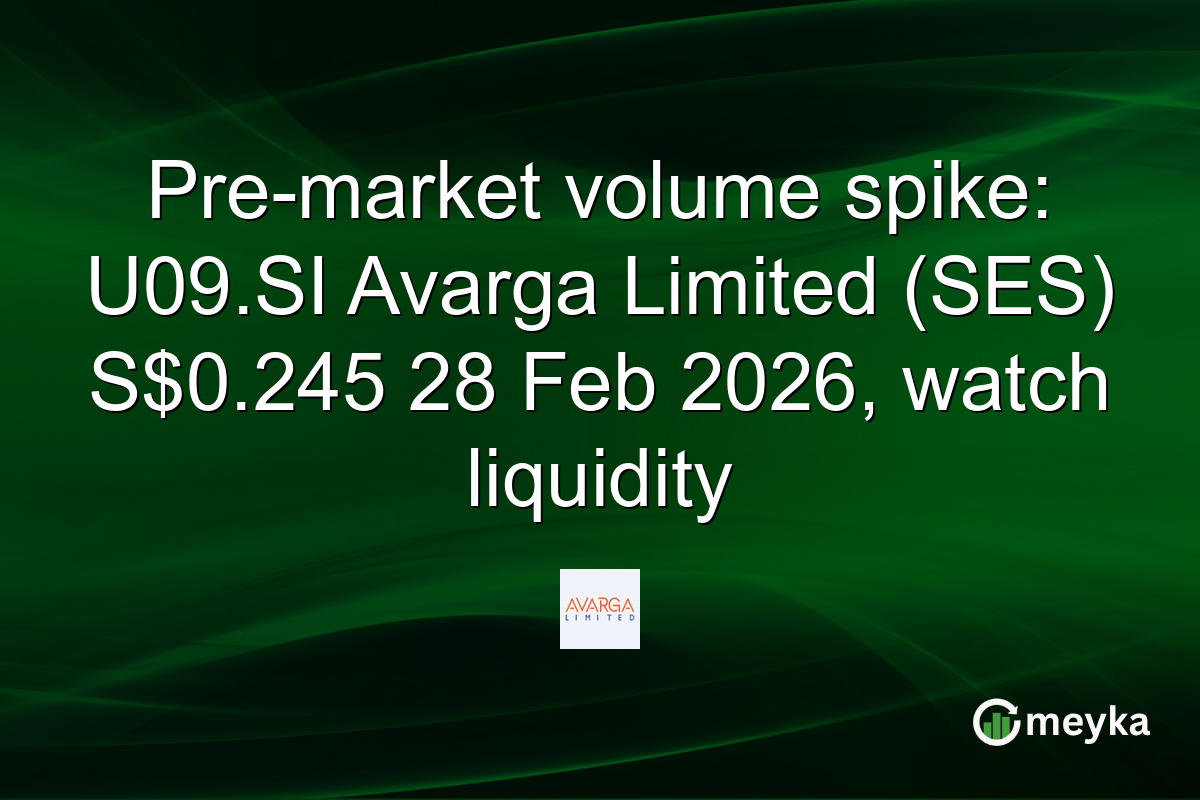 Pre-market volume spike: U09.SI Avarga Limited (SES) S$0.245 28 Feb 2026, watch liquidity