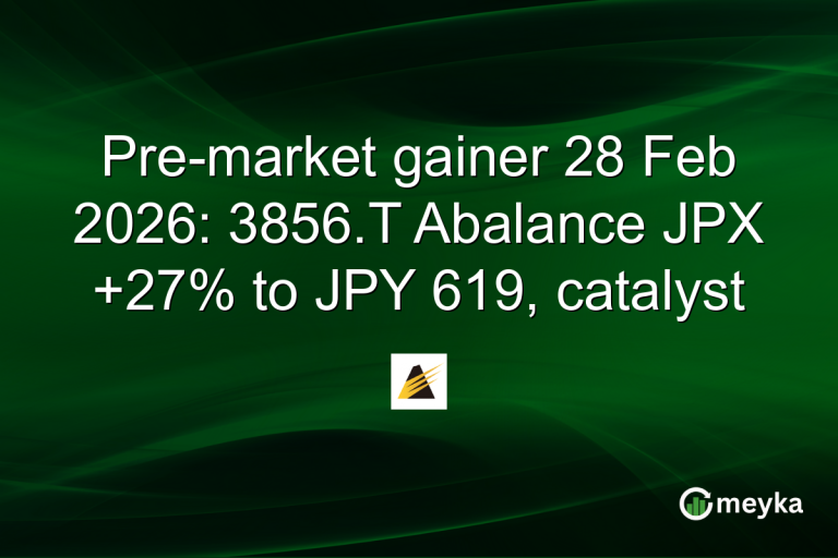 Pre-market gainer 28 Feb 2026: 3856.T Abalance JPX +27% to JPY 619, catalyst