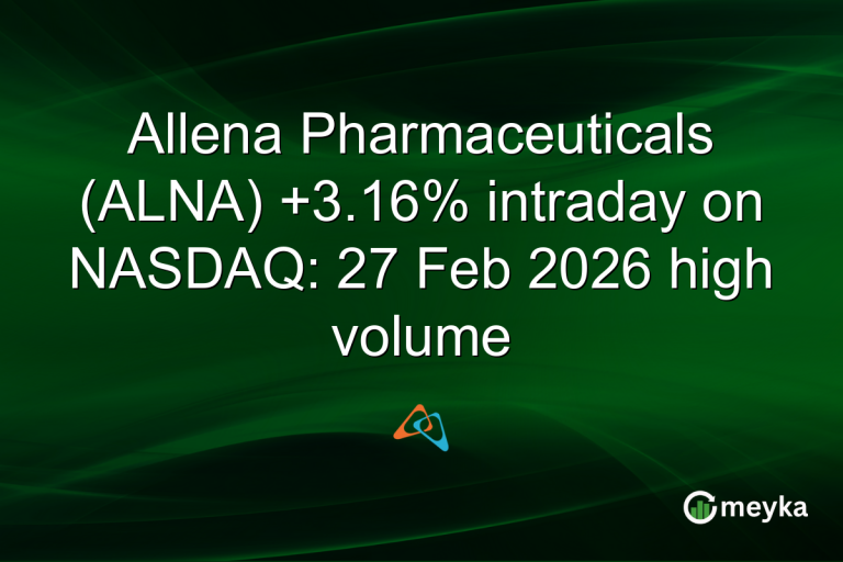 Allena Pharmaceuticals (ALNA) +3.16% intraday on NASDAQ: 27 Feb 2026 high volume