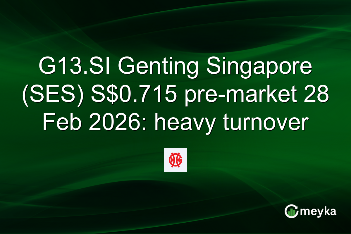 G13.SI Genting Singapore (SES) S$0.715 pre-market 28 Feb 2026: heavy turnover