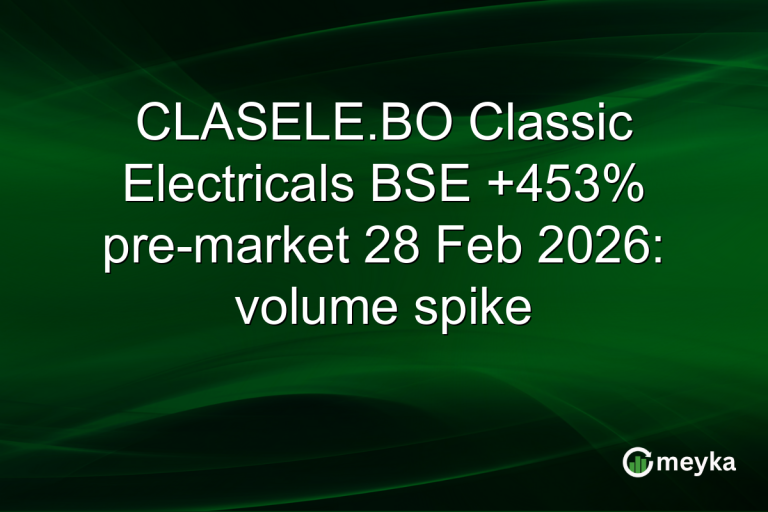 CLASELE.BO Classic Electricals BSE +453% pre-market 28 Feb 2026: volume spike