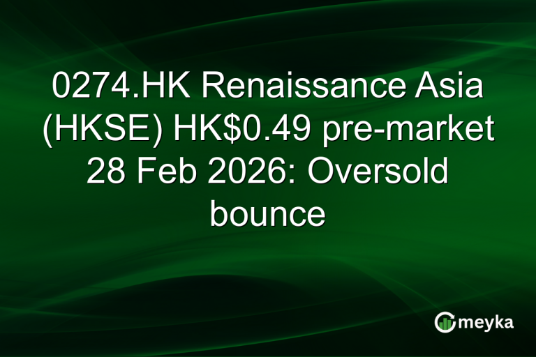 0274.HK Renaissance Asia (HKSE) HK$0.49 pre-market 28 Feb 2026: Oversold bounce