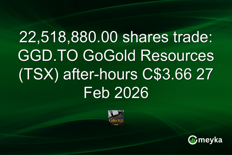 22,518,880.00 shares trade: GGD.TO GoGold Resources (TSX) after-hours C$3.66 27 Feb 2026