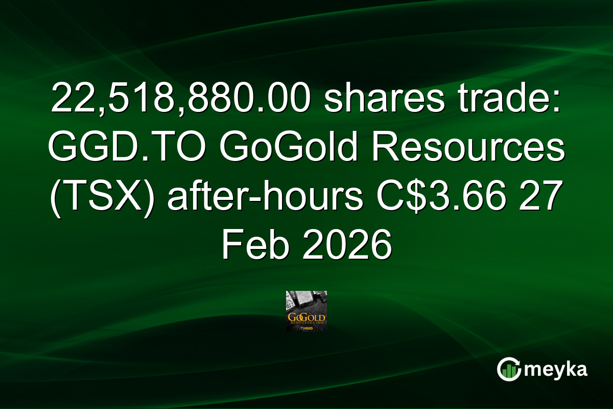 22,518,880.00 shares trade: GGD.TO GoGold Resources (TSX) after-hours C$3.66 27 Feb 2026