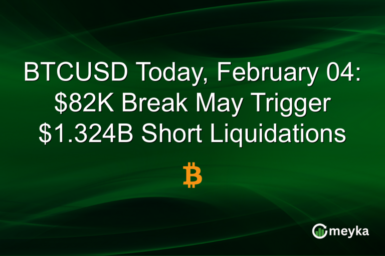 BTCUSD Today, February 04: $82K Break May Trigger $1.324B Short Liquidations
