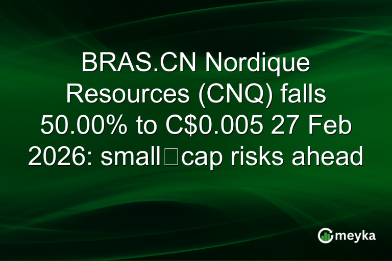 BRAS.CN Nordique Resources (CNQ) falls 50.00% to C$0.005 27 Feb 2026: small‑cap risks ahead