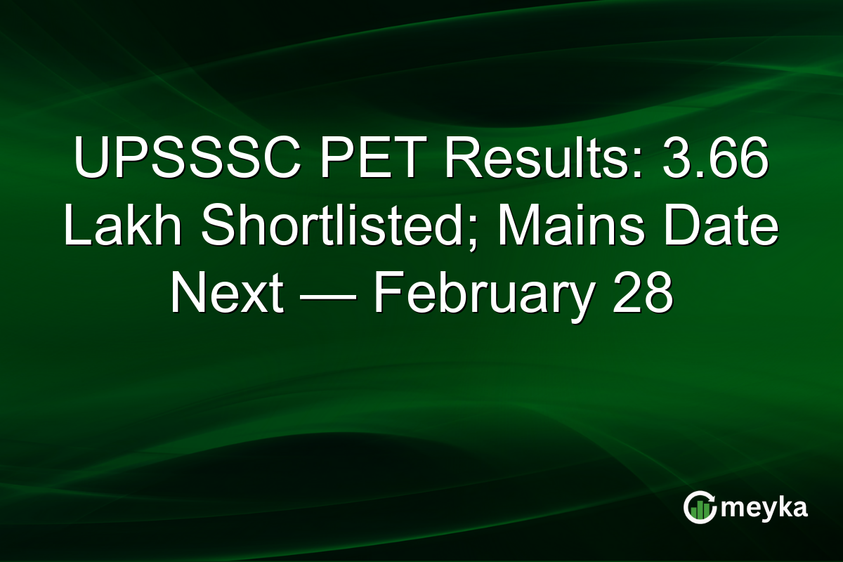 UPSSSC PET Results: 3.66 Lakh Shortlisted; Mains Date Next — February 28