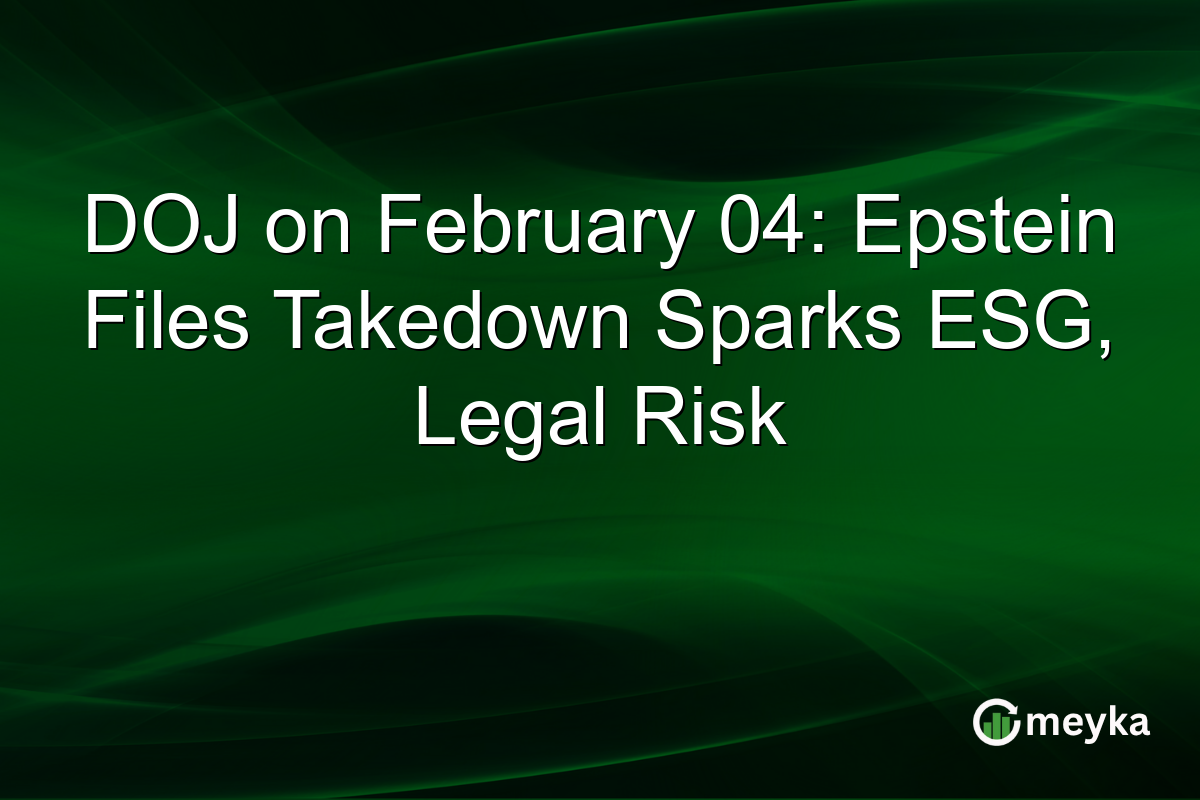 DOJ on February 04: Epstein Files Takedown Sparks ESG, Legal Risk