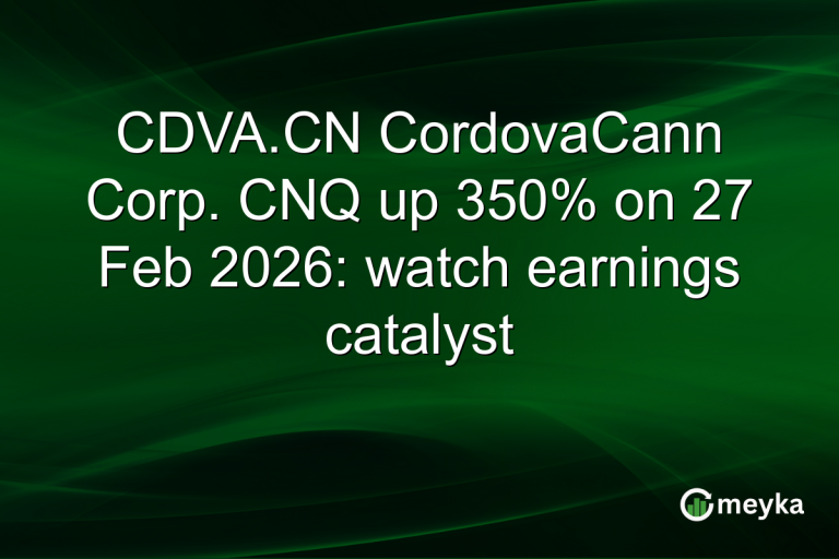 CDVA.CN CordovaCann Corp. CNQ up 350% on 27 Feb 2026: watch earnings catalyst