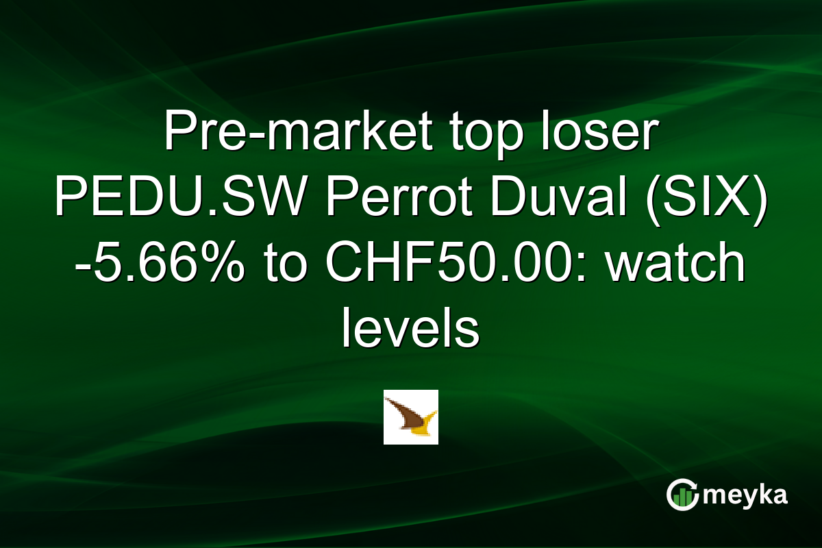 Pre-market top loser PEDU.SW Perrot Duval (SIX) -5.66% to CHF50.00: watch levels