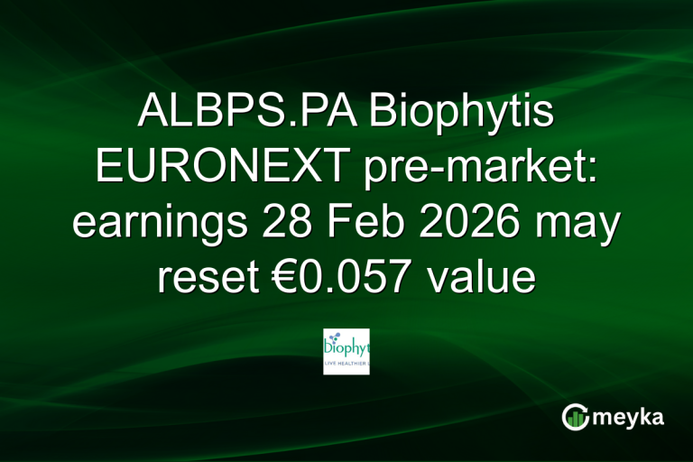ALBPS.PA Biophytis EURONEXT pre-market: earnings 28 Feb 2026 may reset €0.057 value