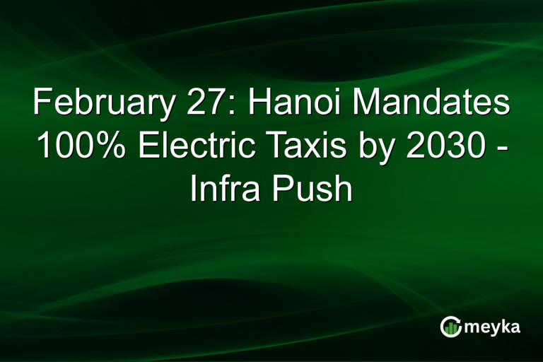 February 27: Hanoi Mandates 100% Electric Taxis by 2030 - Infra Push