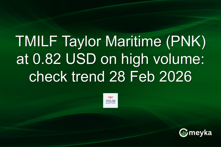 TMILF Taylor Maritime (PNK) at 0.82 USD on high volume: check trend 28 Feb 2026