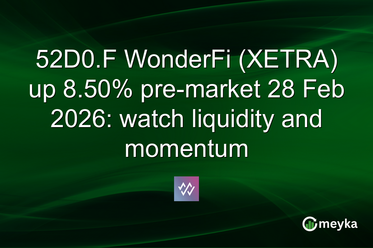 52D0.F WonderFi (XETRA) up 8.50% pre-market 28 Feb 2026: watch liquidity and momentum
