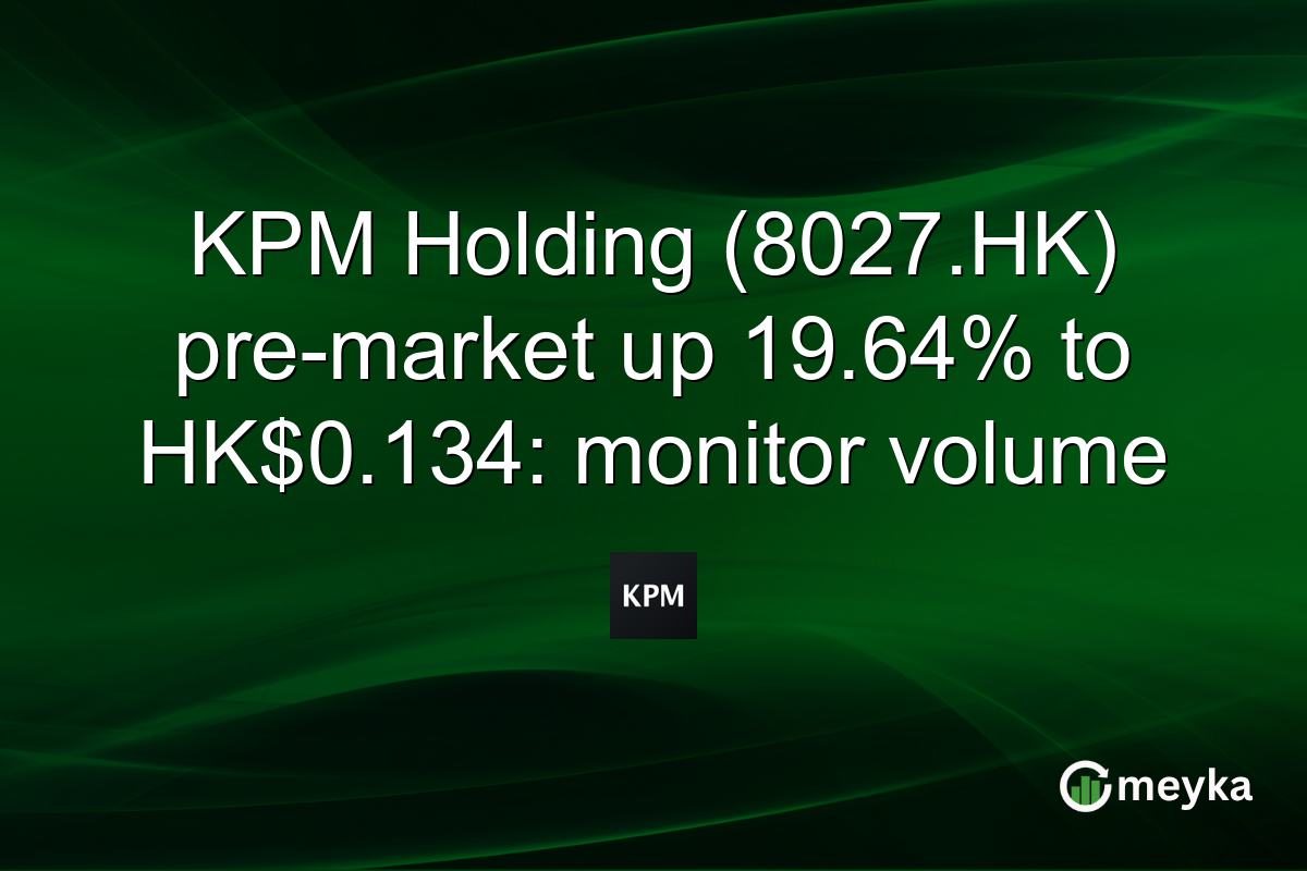 KPM Holding (8027.HK) pre-market up 19.64% to HK$0.134: monitor volume