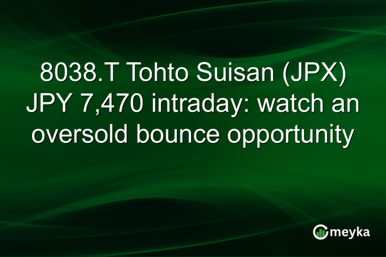 8038.T Tohto Suisan (JPX) JPY 7,470 intraday: watch an oversold bounce opportunity