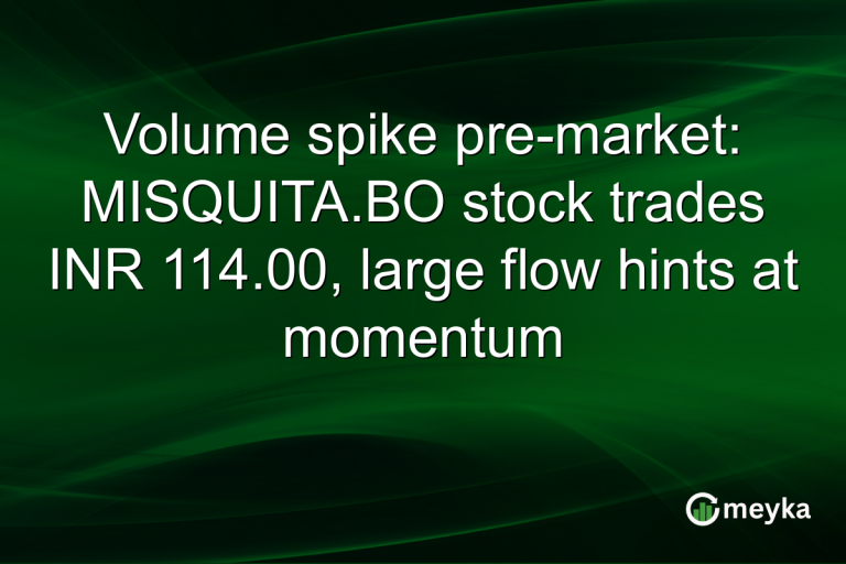 Volume spike pre-market: MISQUITA.BO stock trades INR 114.00, large flow hints at momentum