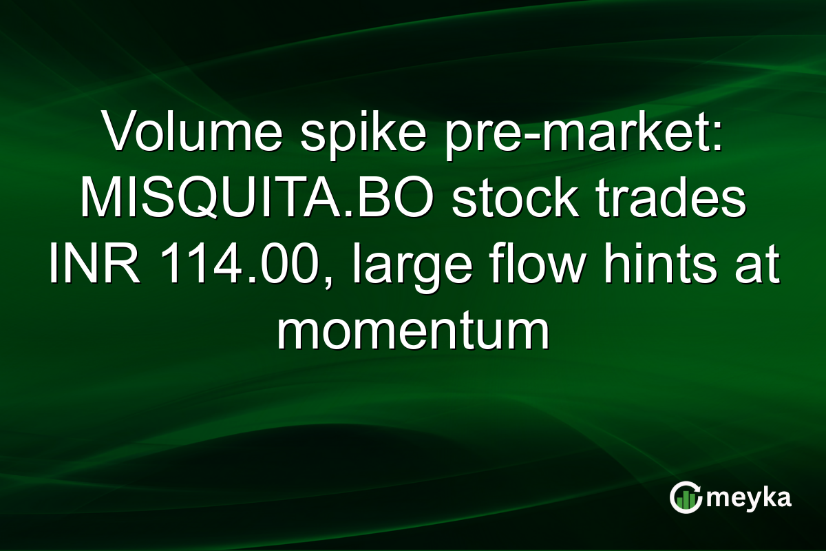 Volume spike pre-market: MISQUITA.BO stock trades INR 114.00, large flow hints at momentum